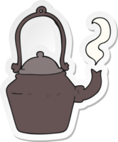 sticker of a cartoon old black kettle png