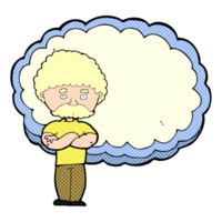 cartoon man with text space cloud png