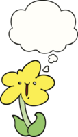 cartoon flower with thought bubble png