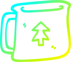 cold gradient line drawing of a cartoon tin can png