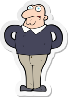 sticker of a cartoon worried man png