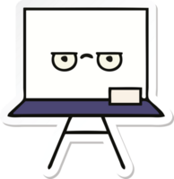 sticker of a cute cartoon white board png