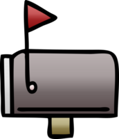 gradient shaded cartoon of a mail box png