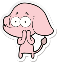 sticker of a cartoon unsure elephant png