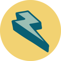 iconic tattoo style image of lighting bolt png