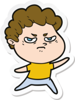 sticker of a cartoon angry man png