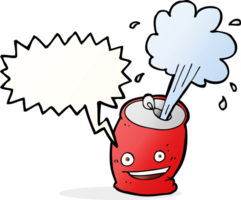 cartoon fizzing soda can with speech bubble png