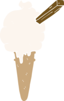 cartoon ice cream with speech bubble in retro style png