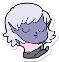 pegatina de una niña elfa de dibujos animados png