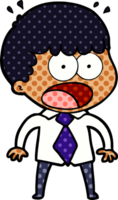cartoon shocked man in shirt and tie png