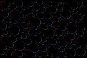 Black abstract background with incomplete red and blue rings, modern simple circular illustration vector