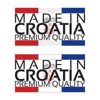 Made in Croatia icon, premium quality sticker with Croatian colors, illustration isolated on white background vector