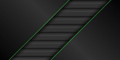 Black and green modern material design background, abstract widescreen background, corporate template for your business vector