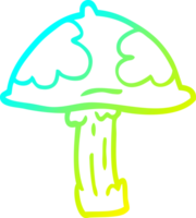 cold gradient line drawing of a cartoon wild mushroom png