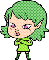 pretty cartoon elf girl png