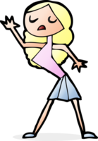 cartoon woman dancing png