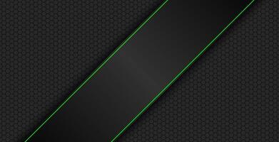 negro y verde moderno material diseño con polígono fondo, corporativo modelo para tu negocio, resumen pantalla ancha antecedentes vector