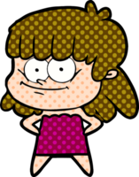 mujer sonriente de dibujos animados png