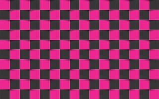 Black and pink checkered background, abstract square texture vector