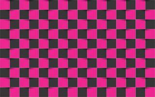 Black and pink checkered background, abstract square texture vector
