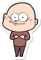 sticker of a cartoon bald man staring png