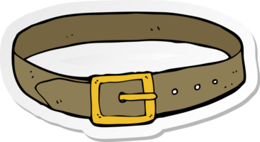 pegatina de un cinturón de cuero de dibujos animados png