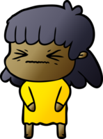 niña enojada de dibujos animados png