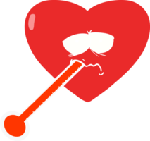 flat color style cartoon love sick heart png