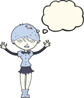 cartoon vampire girl with thought bubble png