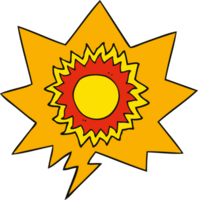 cartoon sun with speech bubble png