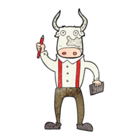 Hand texturiert Karikatur Stier Mann png