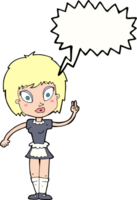 mucama de dibujos animados con burbujas de discurso png
