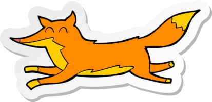 klistermärke av en tecknad löpande räv png