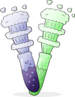 main tiré dessin animé produits chimiques dans tester tubes png