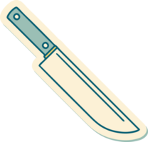 pegatina de tatuaje al estilo tradicional de un cuchillo png