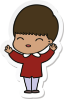 sticker of a happy cartoon boy png