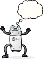 cartoon robot with thought bubble png