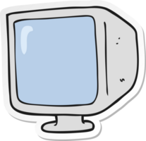 pegatina de un monitor de computadora antiguo de dibujos animados png