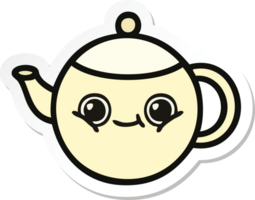 sticker of a cute cartoon tea pot png