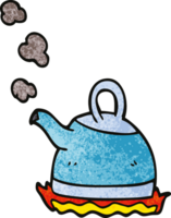 cartoon doodle kettle on stove png