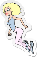 sticker of a cartoon flying woman png