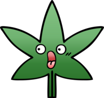 gradient shaded cartoon of a marijuana leaf png