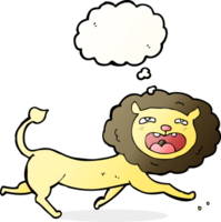 cartoon lion with thought bubble png