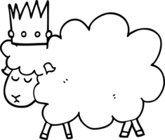 mouton de dessin animé portant une couronne png