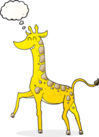 hand- getrokken gedachte bubbel tekenfilm giraffe png