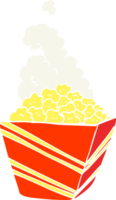 flat color illustration of fresh popcorn png