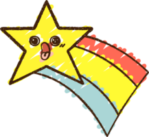 desenho de giz estrela cadente png