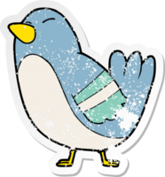 distressed sticker of a cartoon bird png