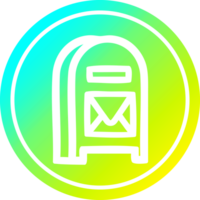 courrier boîte circulaire icône avec cool pente terminer png