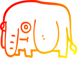 värma lutning linje teckning av en tecknad serie elefant png